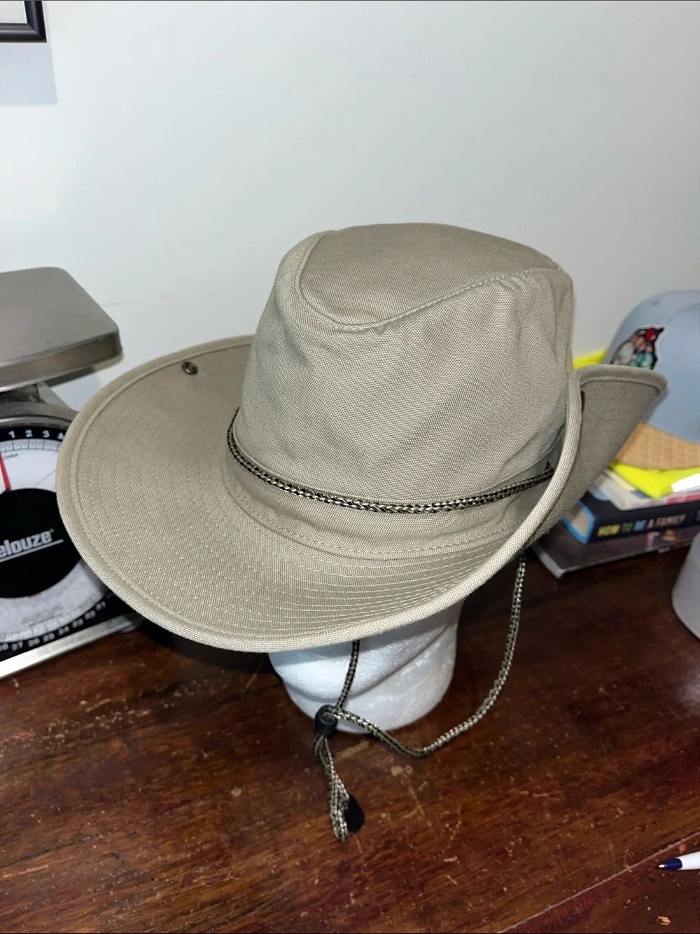 Vintage REI Boonie Hat Khaki Tan Cotton Canvas Wide Brim Sun Bucket Hat Mens M